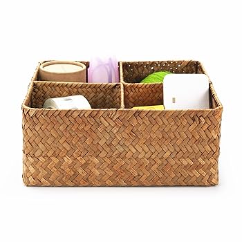 Compactor Hand-woven Basket ETNA 31 X 24 X 14 Cm Beige