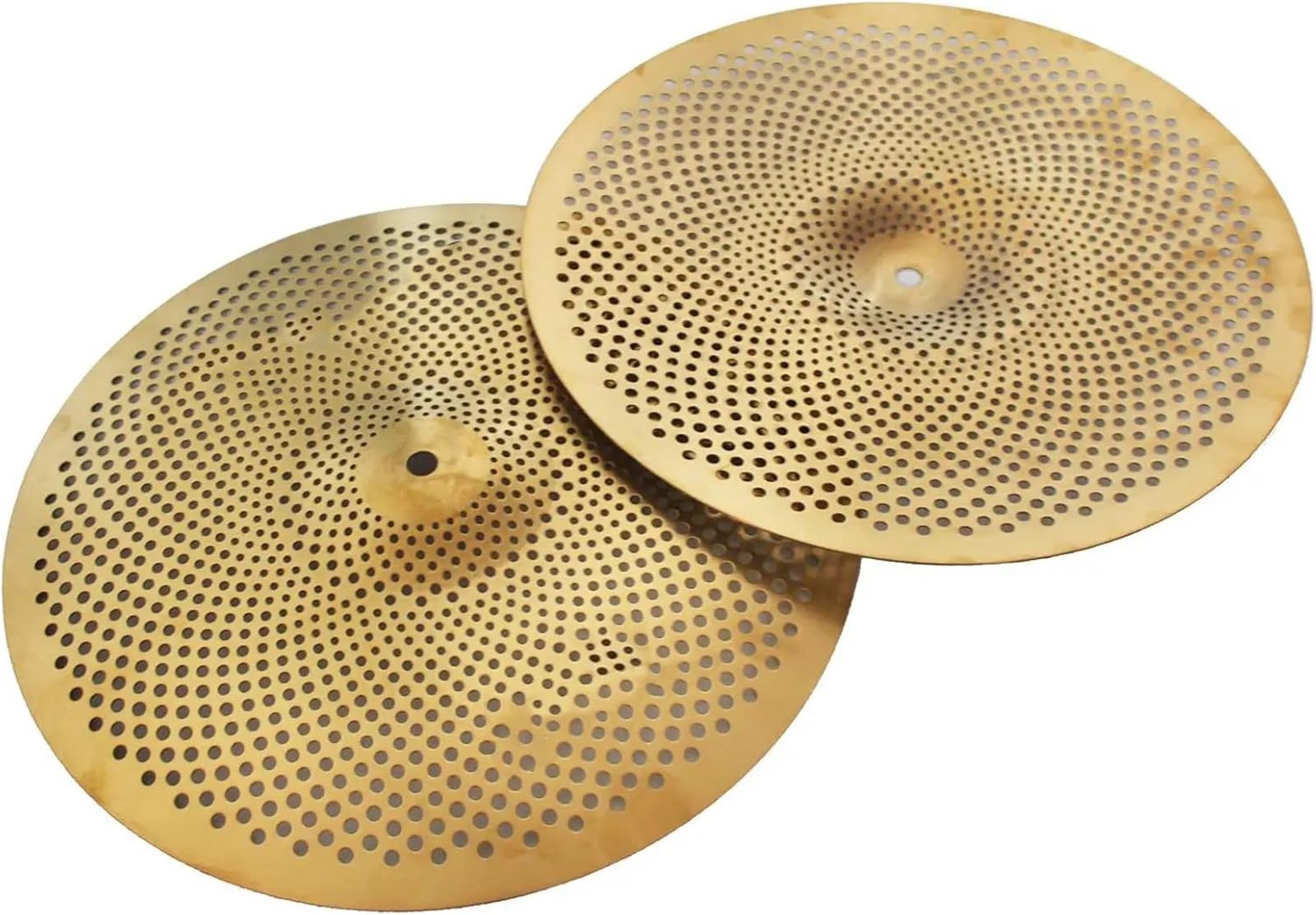 Trommelbecken Hihats-Becken Mit Geringer Lautstärke 14-Zoll-Übungs-Dämpferbecken Für Schlagzeug(Golden)