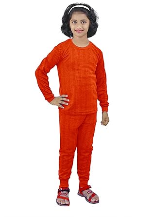 G Beauty Kids Thermal Winter Wear for Girls and Boys | Round Neck | Top and Lower | Pack of 1