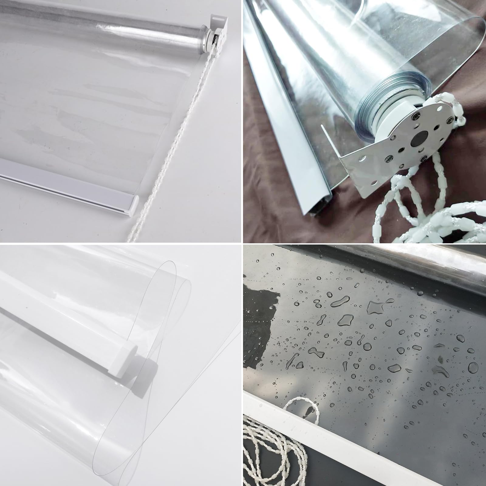 Tende A Rullo PVC Trasparente,Tende Avvolgibili Impermeabili in Plastica,Antipioggia Isolamento Termico Antipolvere,per Giardino Esterno,Balcone,Patio,Porta,Larghezza x Altezza (175x150cm)
