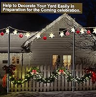 Vista 6 de Derkniel Soporte de poste de luz para exteriores de 10 pies para suelo duro, poste de luz de globo ajustable para colgar al aire libre, decoración