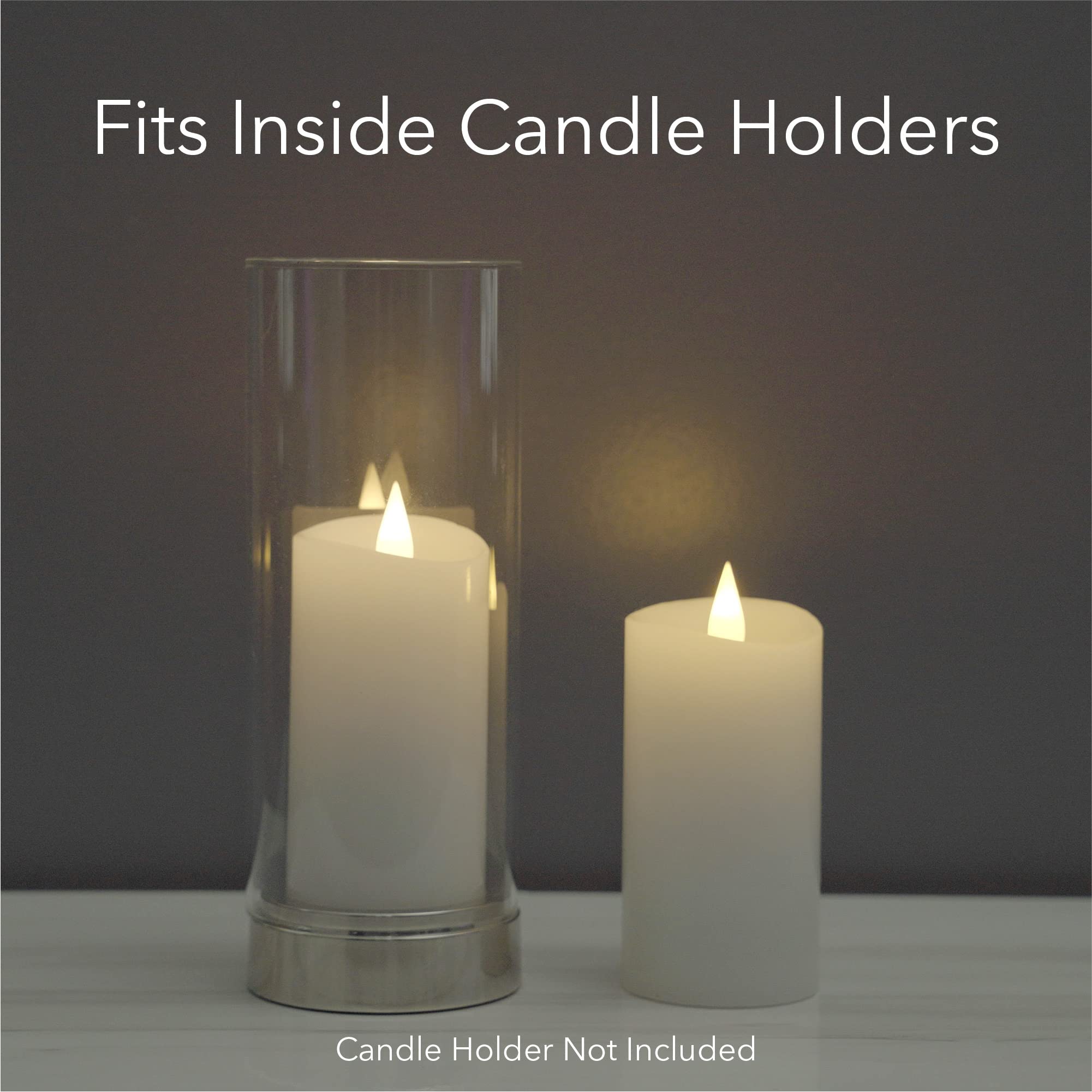 Softflame Flameless Candle Set- 2.25 x 4.2 White Set of 2 - Flickering Moving Flame Pillar Candle, Includes Remote Control - Real Wax - 2 x AA Battery Operated - Not Included (264123)