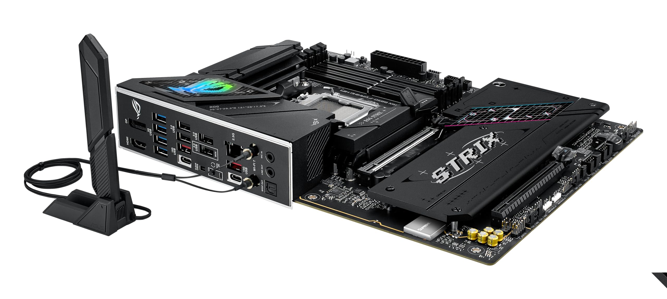 ASUS ROG Strix B850-F Gaming WiFi AMD AM5 16+2+2 etapas de potencia, AI PC, DDR5 AEMP, WiFi 7, 4X M.2, PCIe® 5.0, 20Gbps Type-C®, AI Networking II, Aura | Compatible con Ryzen 7000, 8000 y 9000, DDR5 AEMP, soporte total de 19 USB, conectividad de vanguard