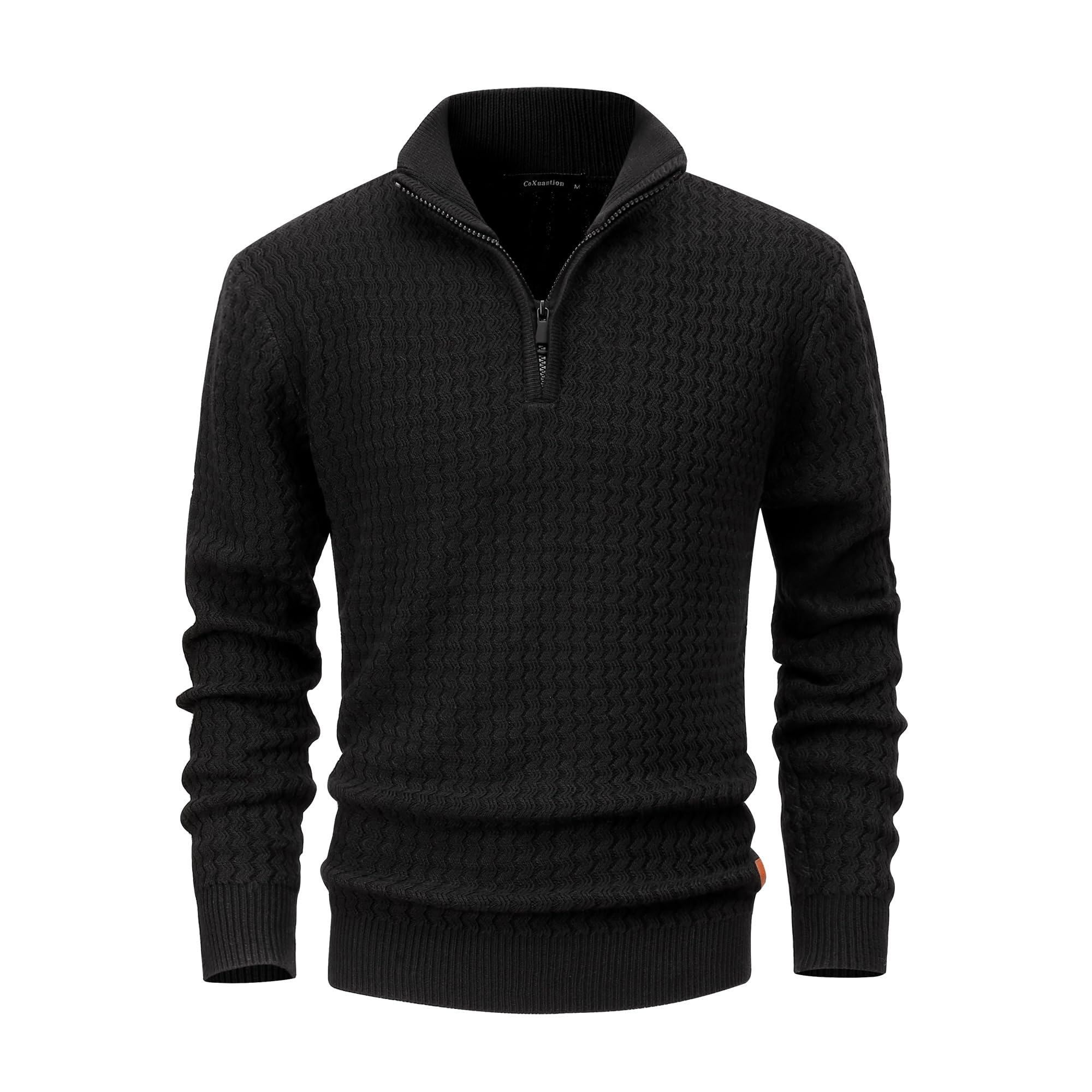 Maglione da Uomo 1/4 di Zip Collo Alto Maglioni a Righe Invernale Solido Maglione Grossa Ispessita Manica Lunga Lavorata a Maglia Slim Fit Caldo Maglia