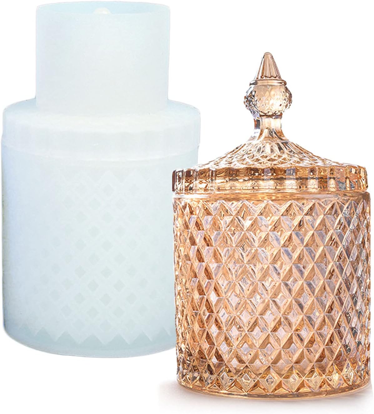 Style Storage Box Silicone Resin Mold with lids Pen Holder Bottle Jar Epoxy Silicone Casting Molds for Jewelry Ornaments Storage Trinket Container Cup Holder, 3D DIY Making Handmade Crafts(Mold040)