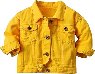 Baby Boys Girls Denim Jacket Kids Toddler Button Down Jeans Jacket Top Coat Outerwear Casual Clothes Girls Ski