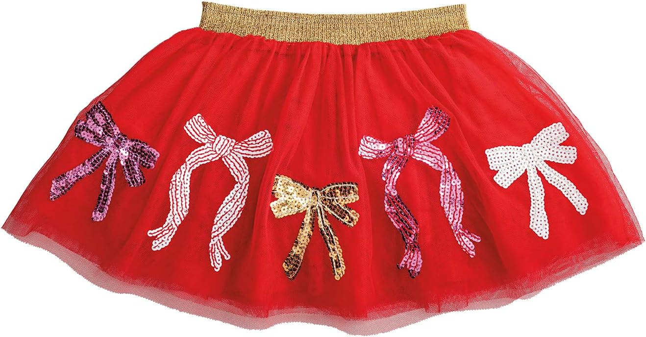 Mud Pie Girls' Mud Pie Kids Multi Bow Sequin Tutu