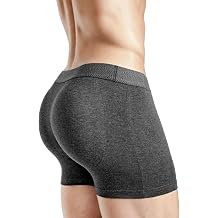 Rounderbum Mens Padded Underwear Boxer Briefs with Removable Butt Enhancing Pads - 4 Colors - More Volume Instantly