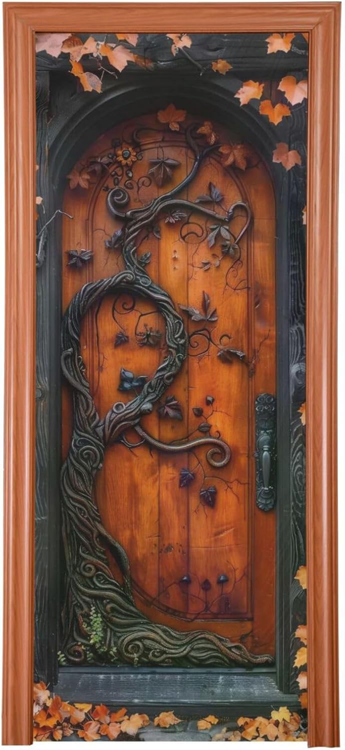 Burbuja Halloween Decoration - Stretch Fabric Backdrop Door Porch Covers for Home Party Holidays, 32x79 in