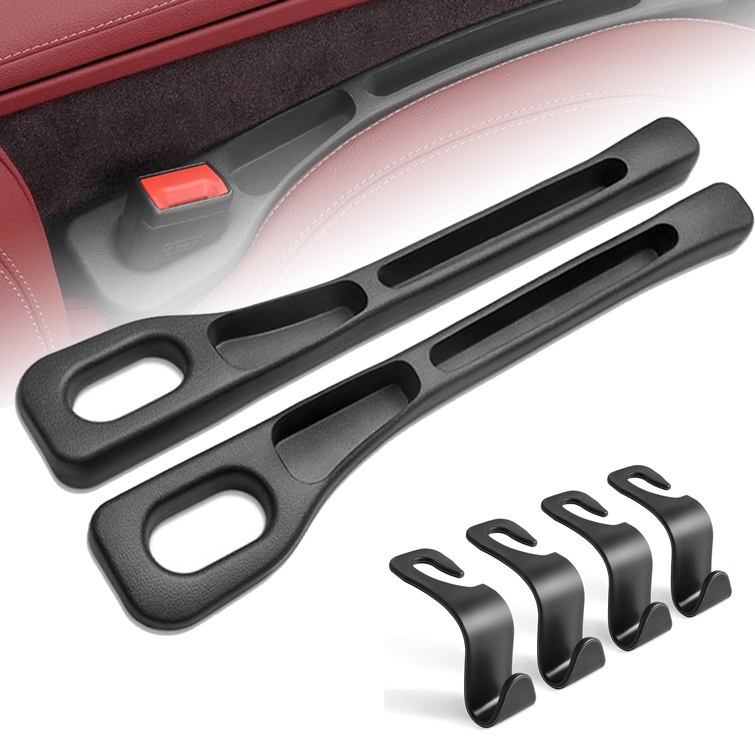 2 Piezas Organizador Coche Asiento, Tapón de Espacio de Asiento de Coche, Organizador Asiento Coche Organizador Lateral de Coche para Coche, SUV, Camión (Negro)