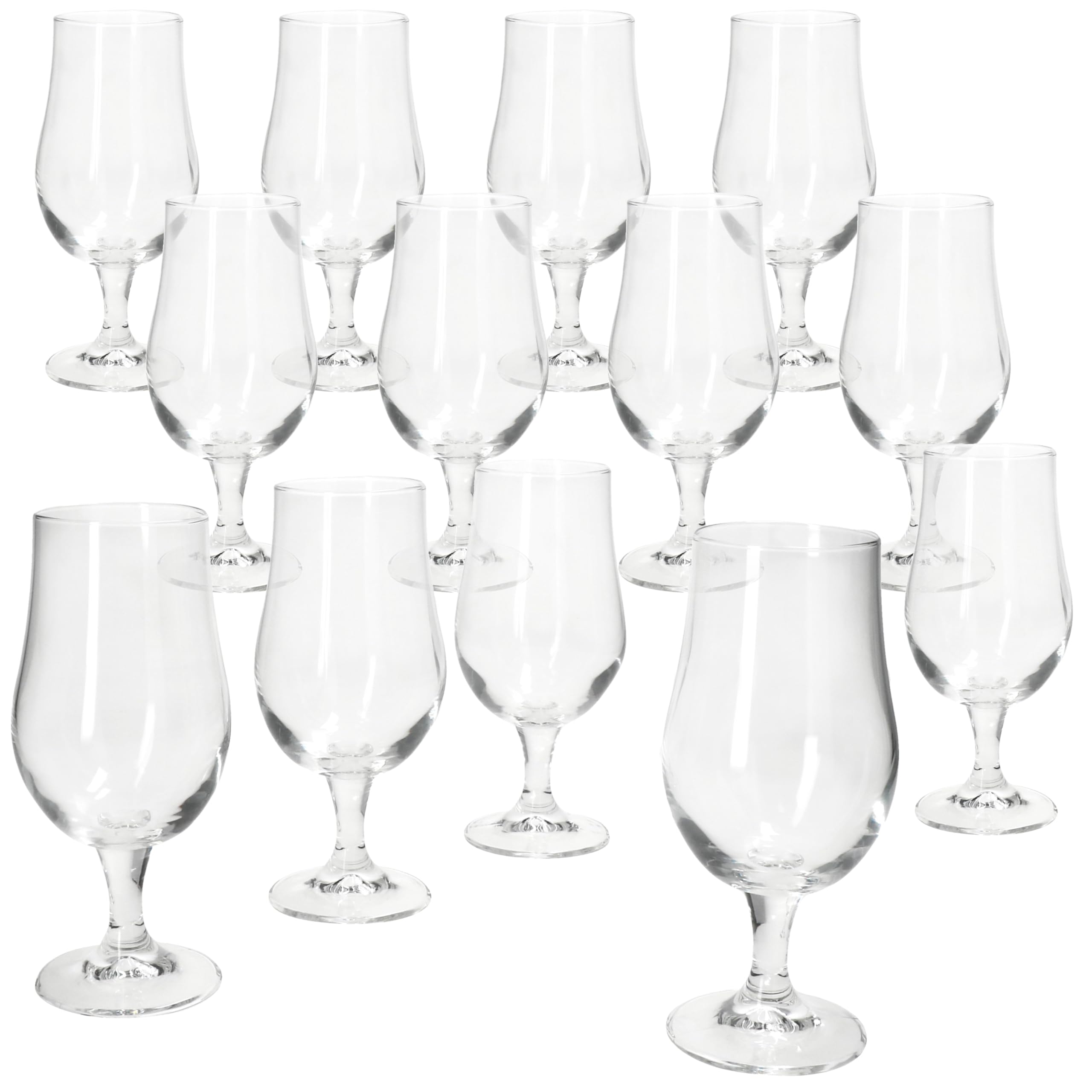 MamboCat Lot de 12 verres à bière Hook Pils I 350 ml, hauteur 18 cm I pour 12 personnes I Tulipe à bière en verre avec pied I Verre à bière transparent 0,35 l I Verres à bière pour fêtes