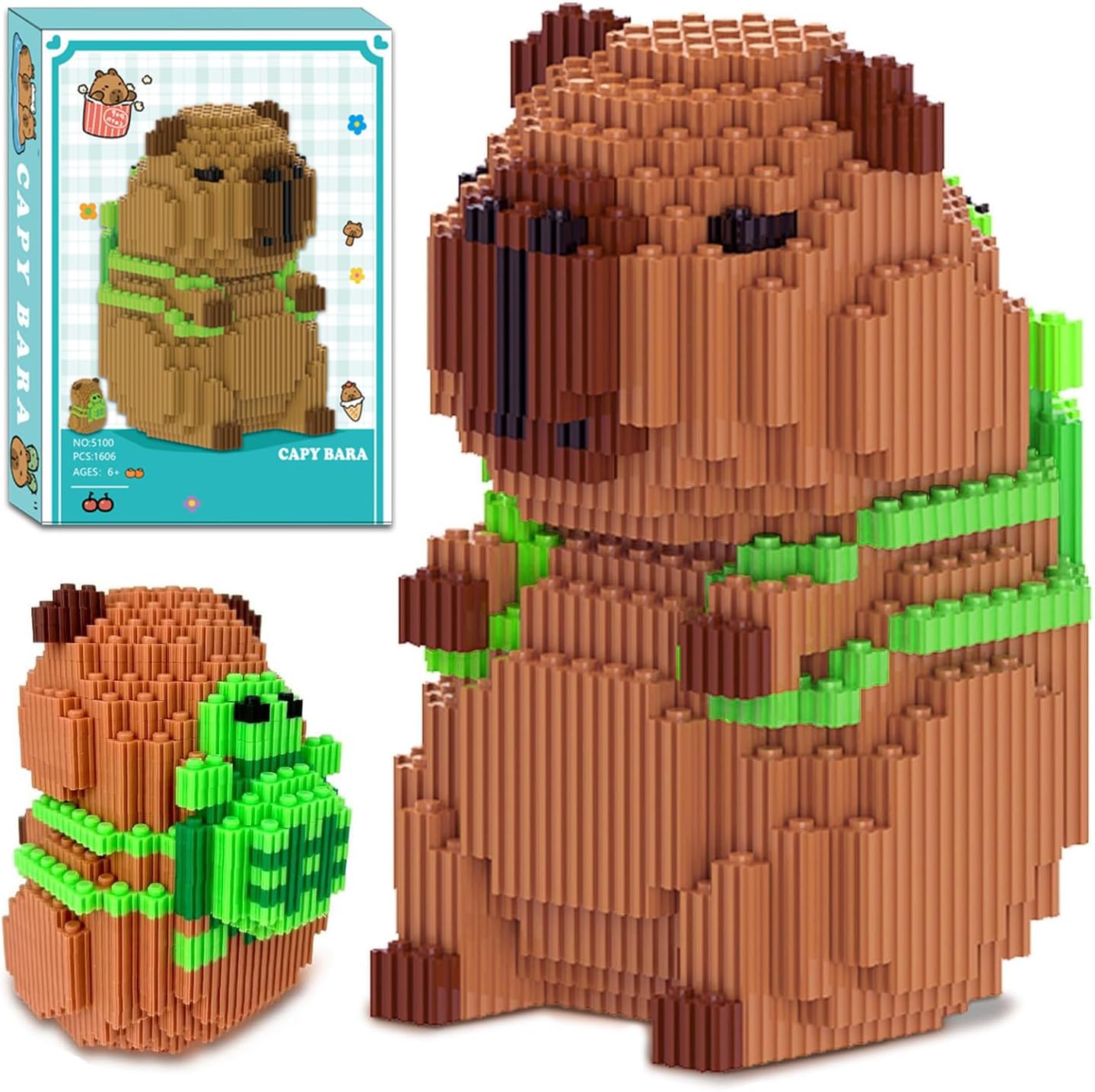 Mini klocki zaciskowe, zwierzęta Capybara, zabawka do budowania, bloki ze zwierzętami, mikro klocki budowlane Capybara, klocki do samodzielnego montażu, dla dzieci i dorosłych, z instrukcją