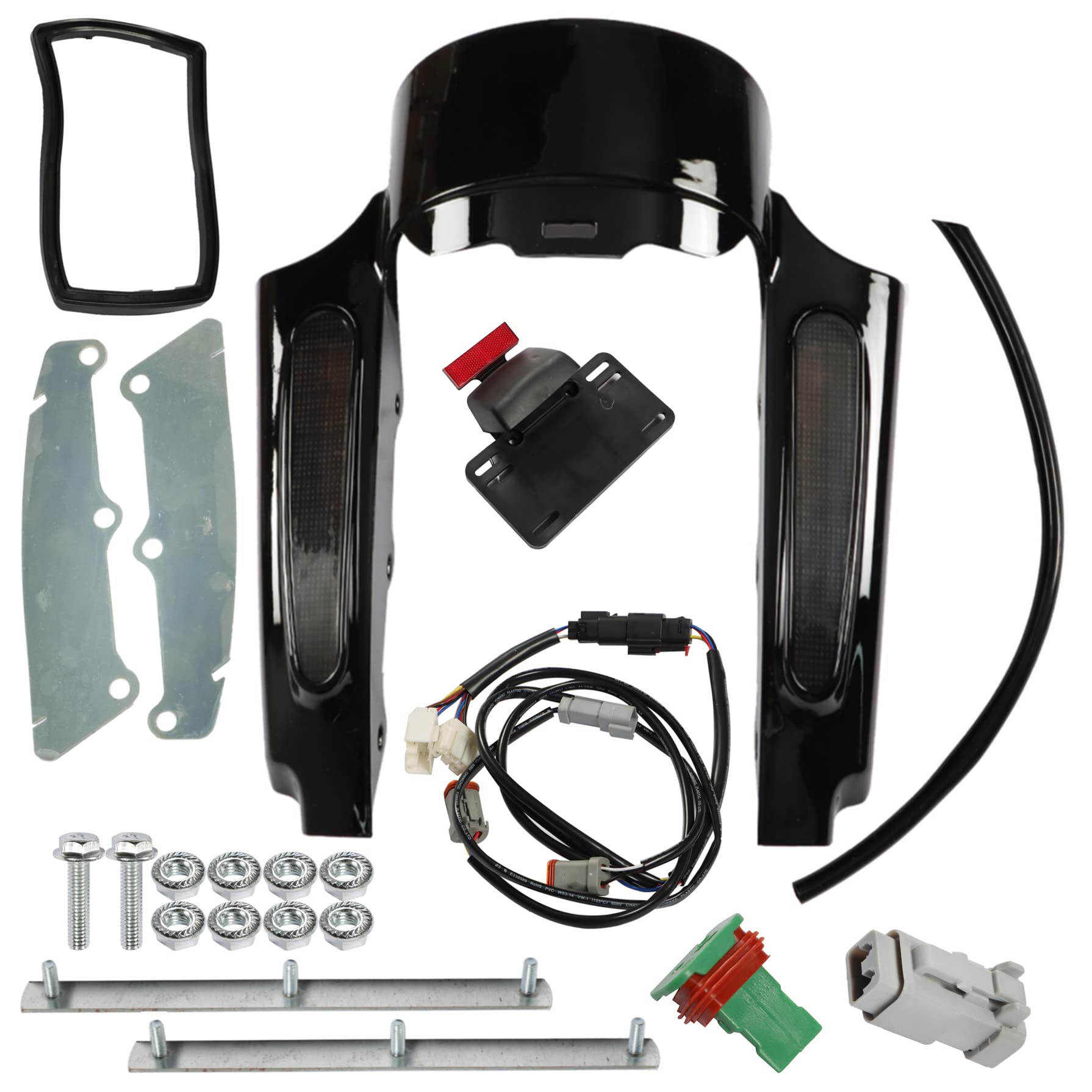 Photo 1 of GXYWADY Motorcycle Rear Fender Fascia with LED Light Rear Fender Light Kit Replacement for Road King 2009-2013 Smoked