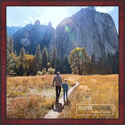 Miniatura 9 de Poster Palooza 13x9.5 Traditional Mahogany Complete Wood Picture Frame with UV Acrylic, Foam Board Backing, & Hardware