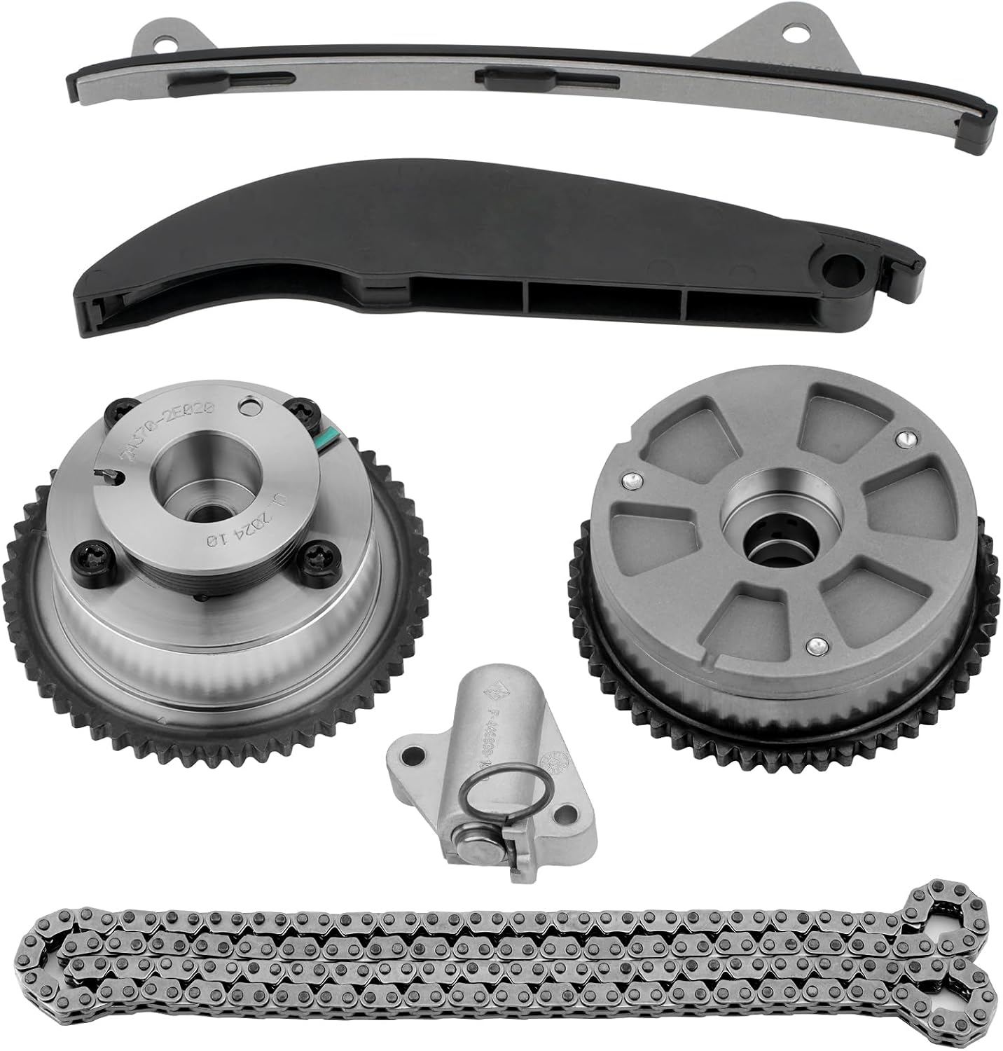 24350-2E700 24321-2E010 Timing Chain Kit with Intake & Exhaust VVT Gear Sprocket Fit for 2017-2021 Hyundai Elantra Kona Veloster 2017-2022 Kia Forte/Forte 5 2.0L