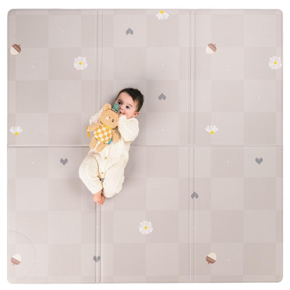Taf Toys Fold & Play Checkers Mat - Reversible Foam Playmat - Ultra-Durable, Waterproof, Cushioned Surface, Foldable - Ideal for Babies & Toddlers Playtime 140 x 140cm
