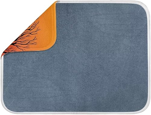 Vista 33 de Tapetes de secado de platos de flores rojas navideñas para cocina, tapetes de secado de flor de pascua para platos, botellas plegables absorbentes