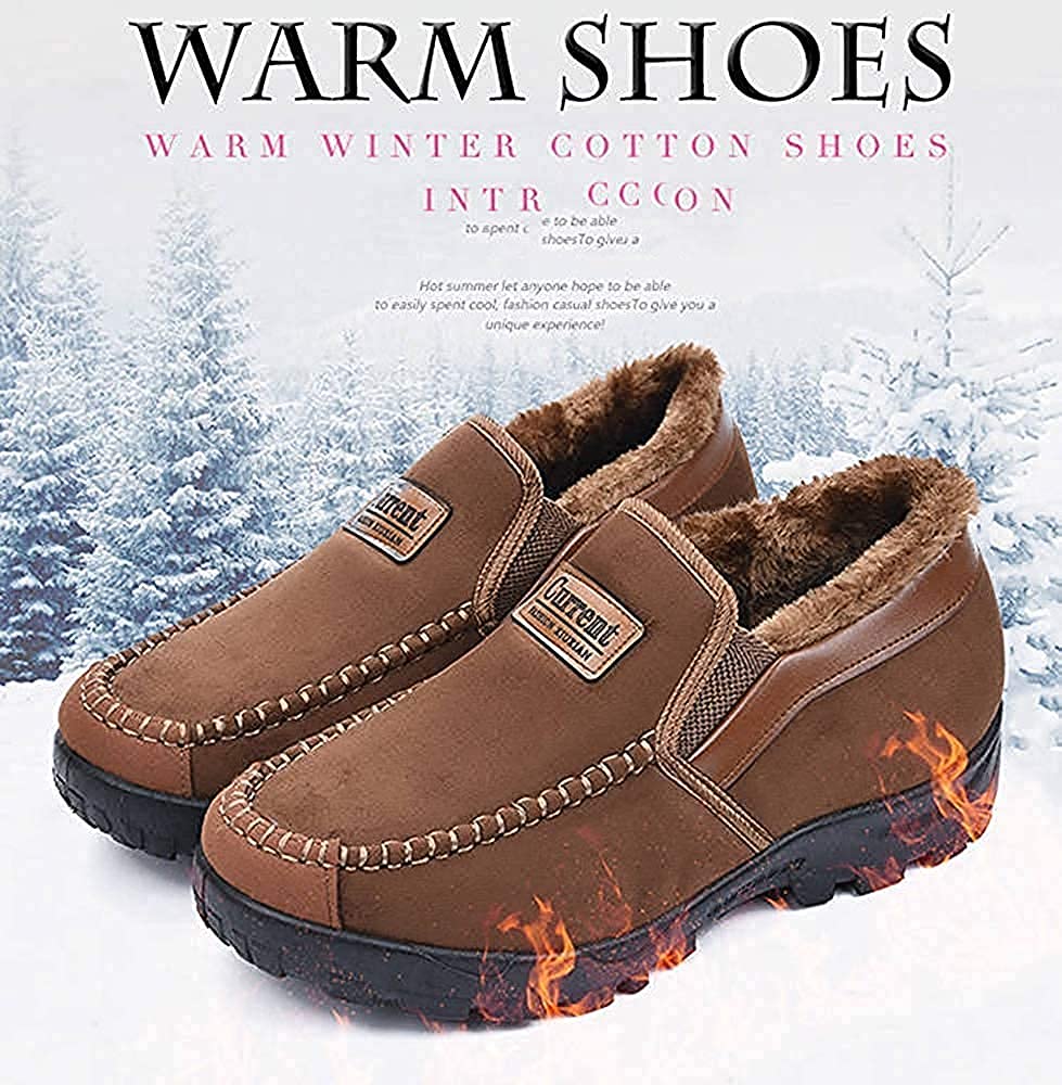 Invierno Zapatillas de Estar por casa Hombre Lined Suede Mocasín Forro cálido