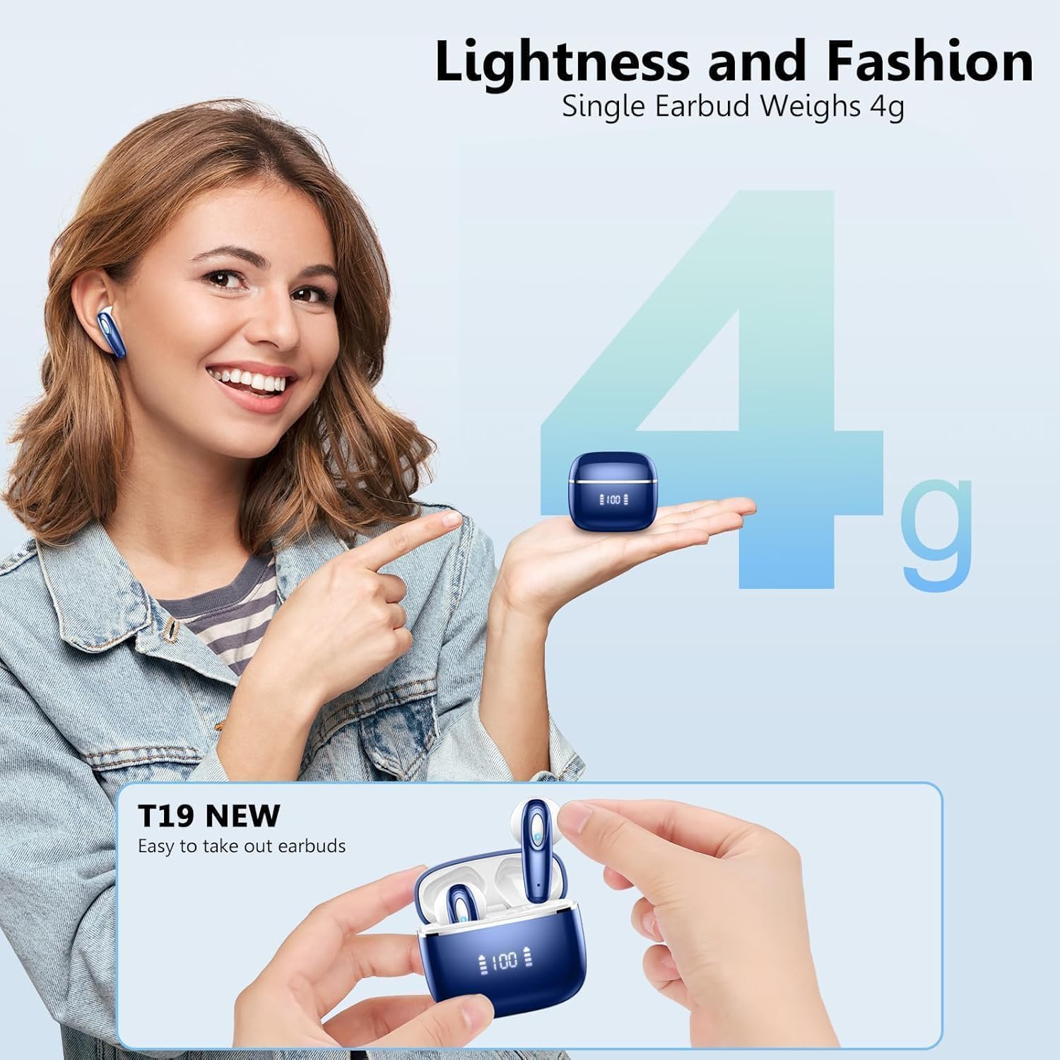 Bluetooth-Kopfhörer, 2026 Bluetooth 5.3 Kopfhörer mit Stereo 3D Immersiv, kabellose Kopfhörer Geräuschunterdrückung mit 4 ENC Mic, 40 Stunden kabellose Kopfhörer LED Display, IP7 wasserdicht Bluetooth