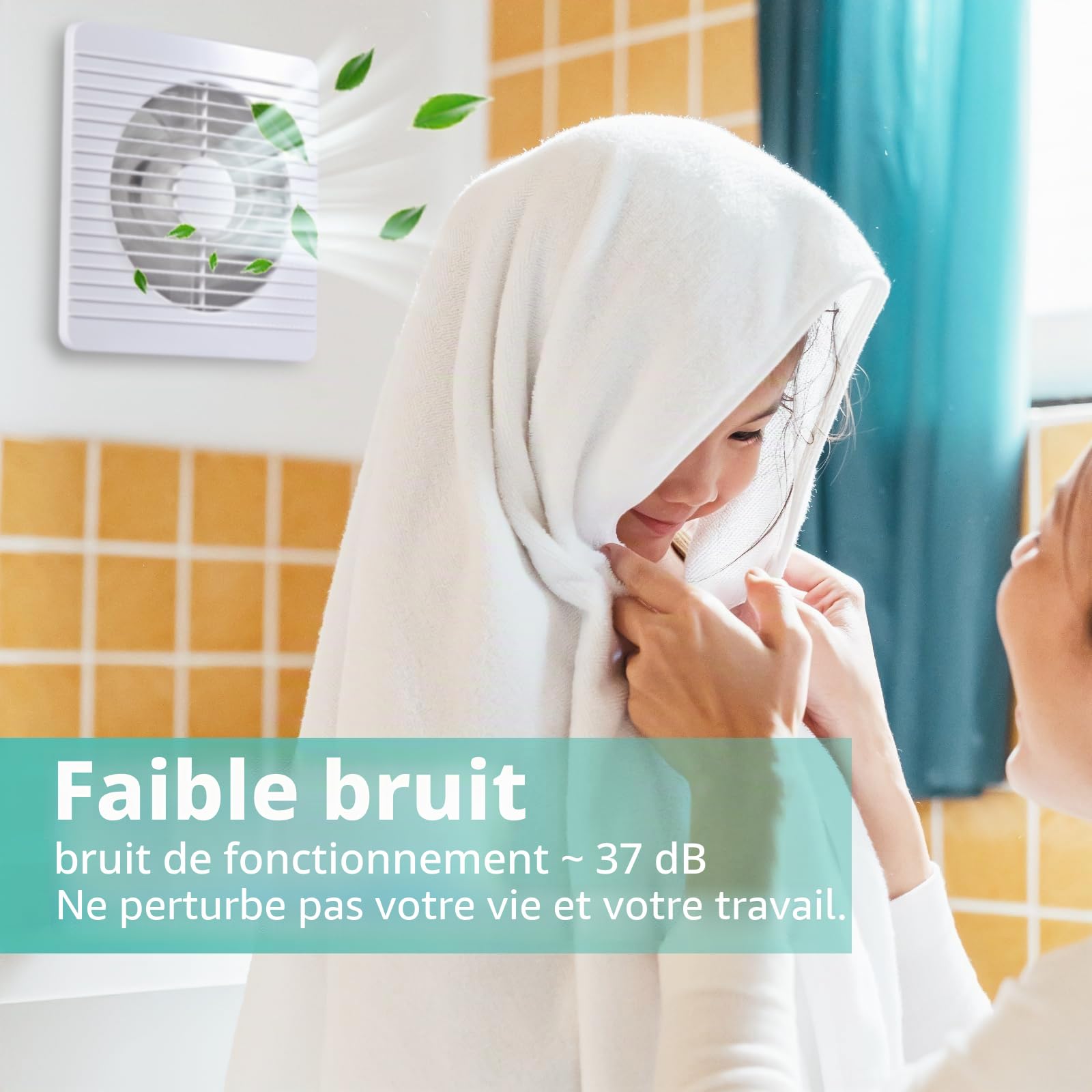 FanGoFast 100mm Ventilateur de Salle de Bain Silencieux Extracteur d'Air Blanc au Plafond et Montage Mural avec Clapet Anti-Rretour pour WC Cuisine Fenêtre Loft et Cave