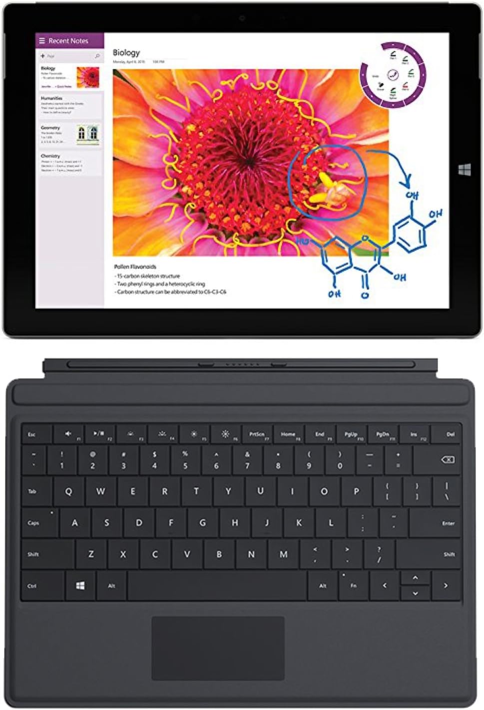 Microsoft Surface 3 10.8in Touchscreen 4 GB Memory 128 GB SSD WiFi + 4G LTE Tablet Bundle GL4-00009 (Tablet + Type Cover) (Renewed)