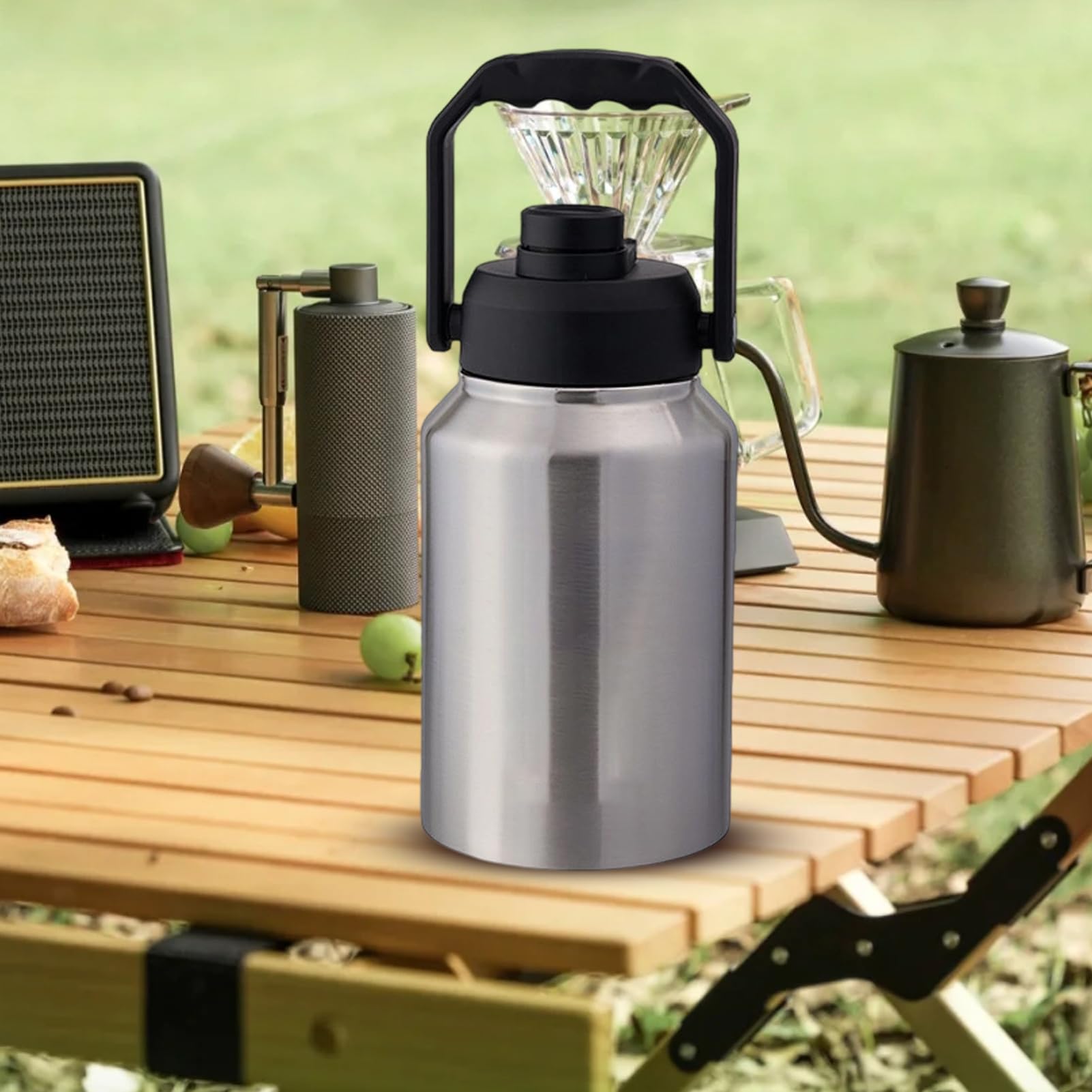 Cubo De Hielo Isotérmico Con Tapa Asa Portátil, Botella De Agua Incluida