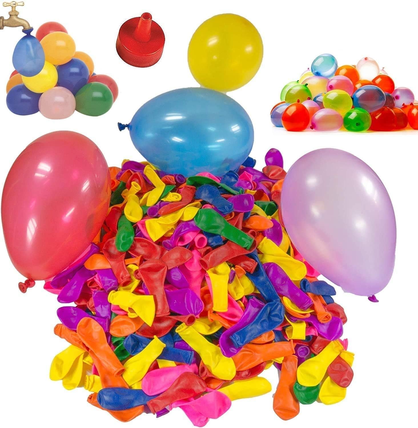 Shatchi Multi 100Pcs Assorted Water Balloons Bombs, Fight Games Summer Pool Splash Fight Outdoor Garden Toys Fun Kids Party Bag Fillers