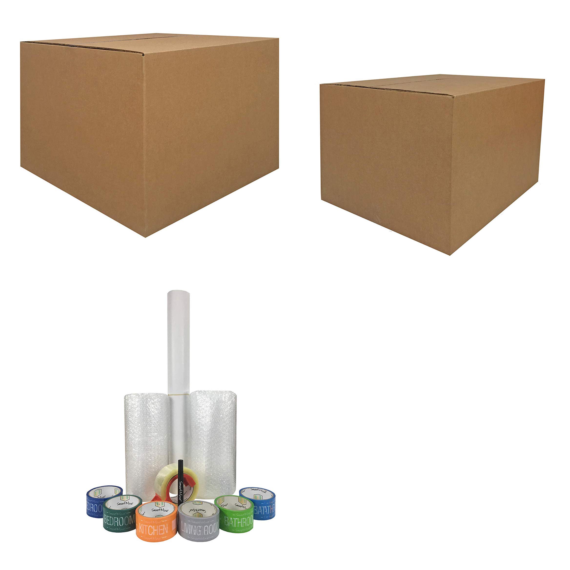 UBOXES Moving Boxes - 2 Room Bigger Smart Moving Kit - 28 Boxes,Tape, more