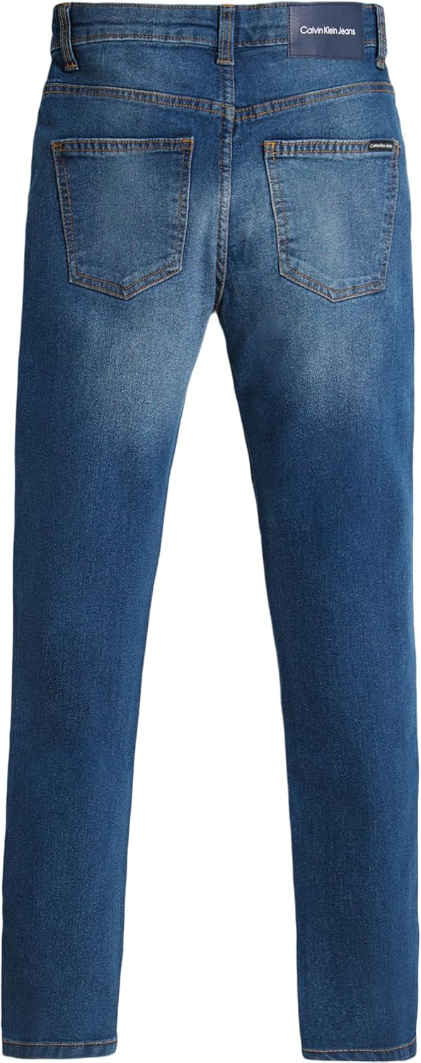 Calvin Klein Boys Skinny Fit Stretch Denim Jeans, 5-Pocket Style, Zipper Fly & Button Closure