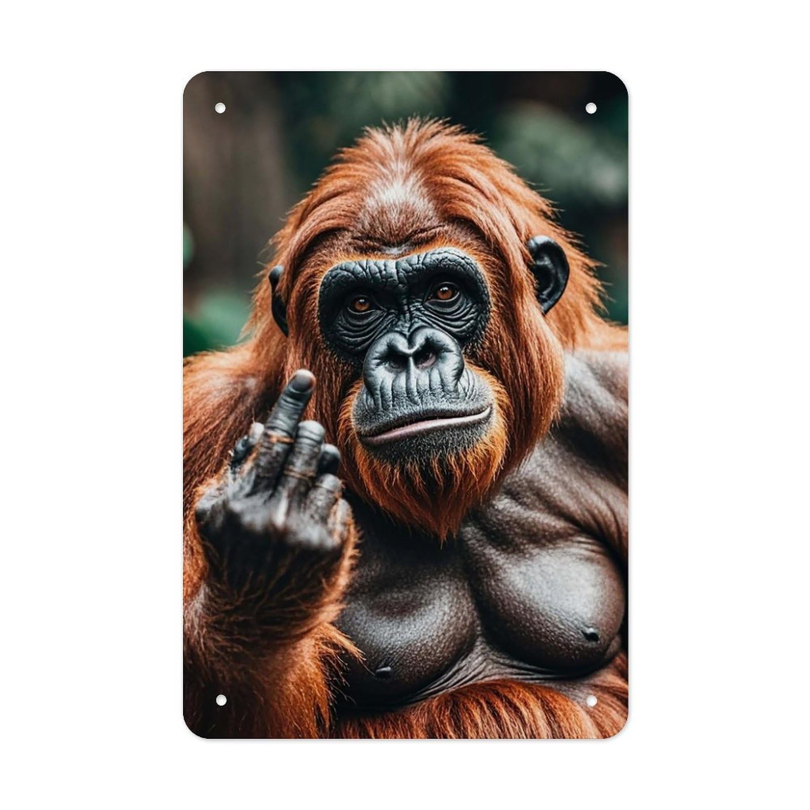 QMNLKH Gorillas Plaques for Wall Decor, Personalized Metal Tin Sign for Home, Multifunctional Poster for Office, Fashion Painting for Hallway, Wall Art Pictures, 7.9x11.8Inch