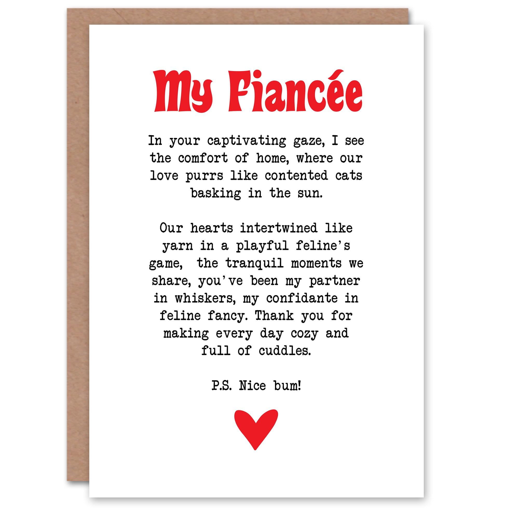 Artery8 - Greeting Card - Love Poem Cat Lover - Valentine's Day - White