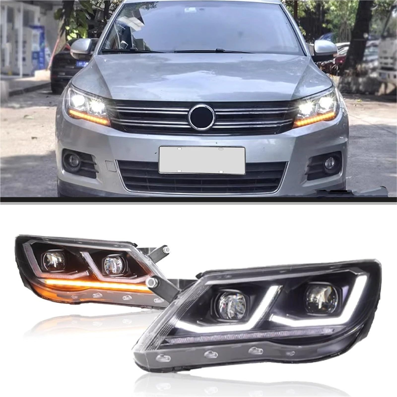 Faro Anteriore per VW Tiguan 2007-2012 Luci per Auto Faro proiettore Faro Luce Diurna Accessori automobilistici Gruppo Faro Auto