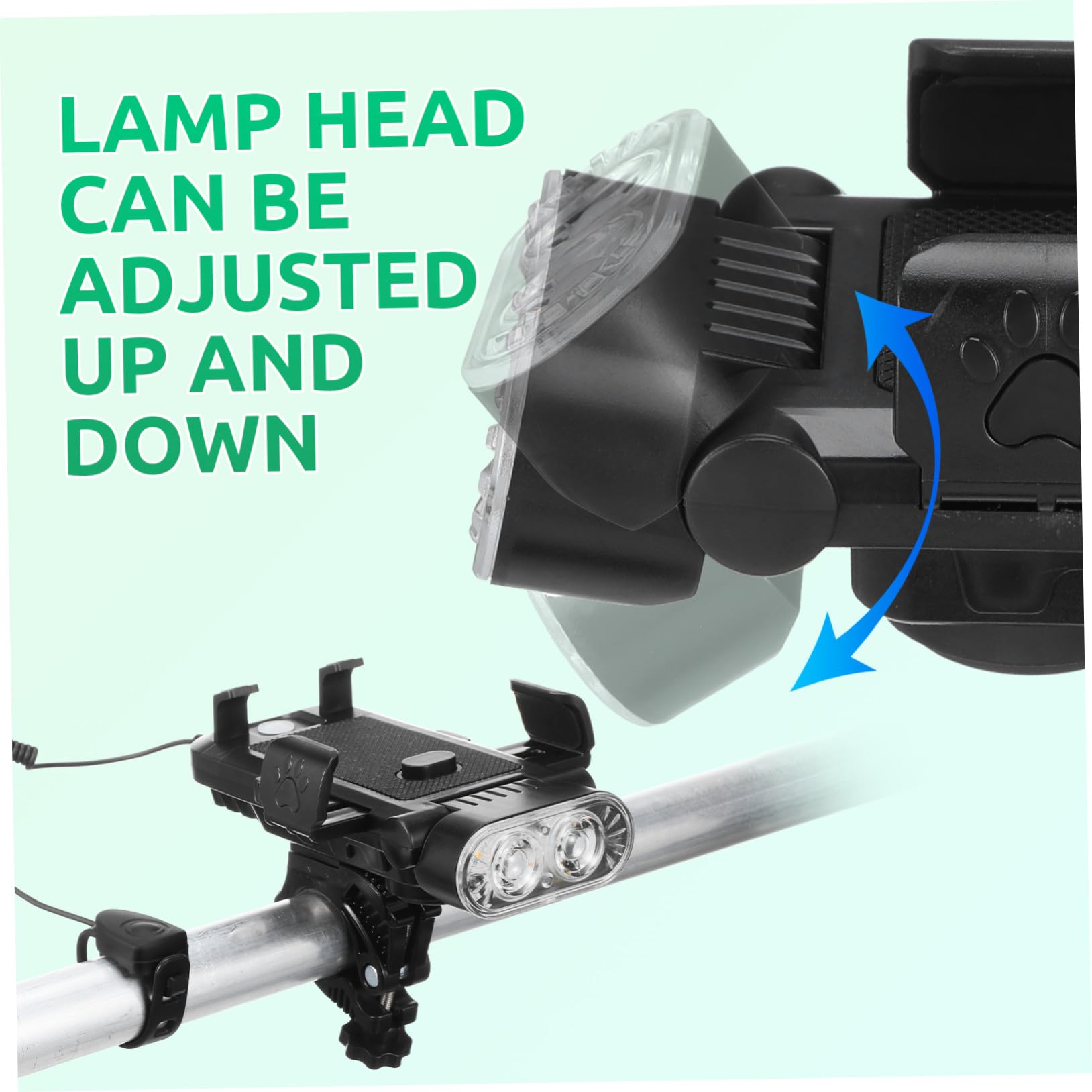 Supporto Smartphone per Bici con LED Ultra Luminosa Ricaricabile USB Anteriore e Speaker Integrato per Mountain Bike e Notturno