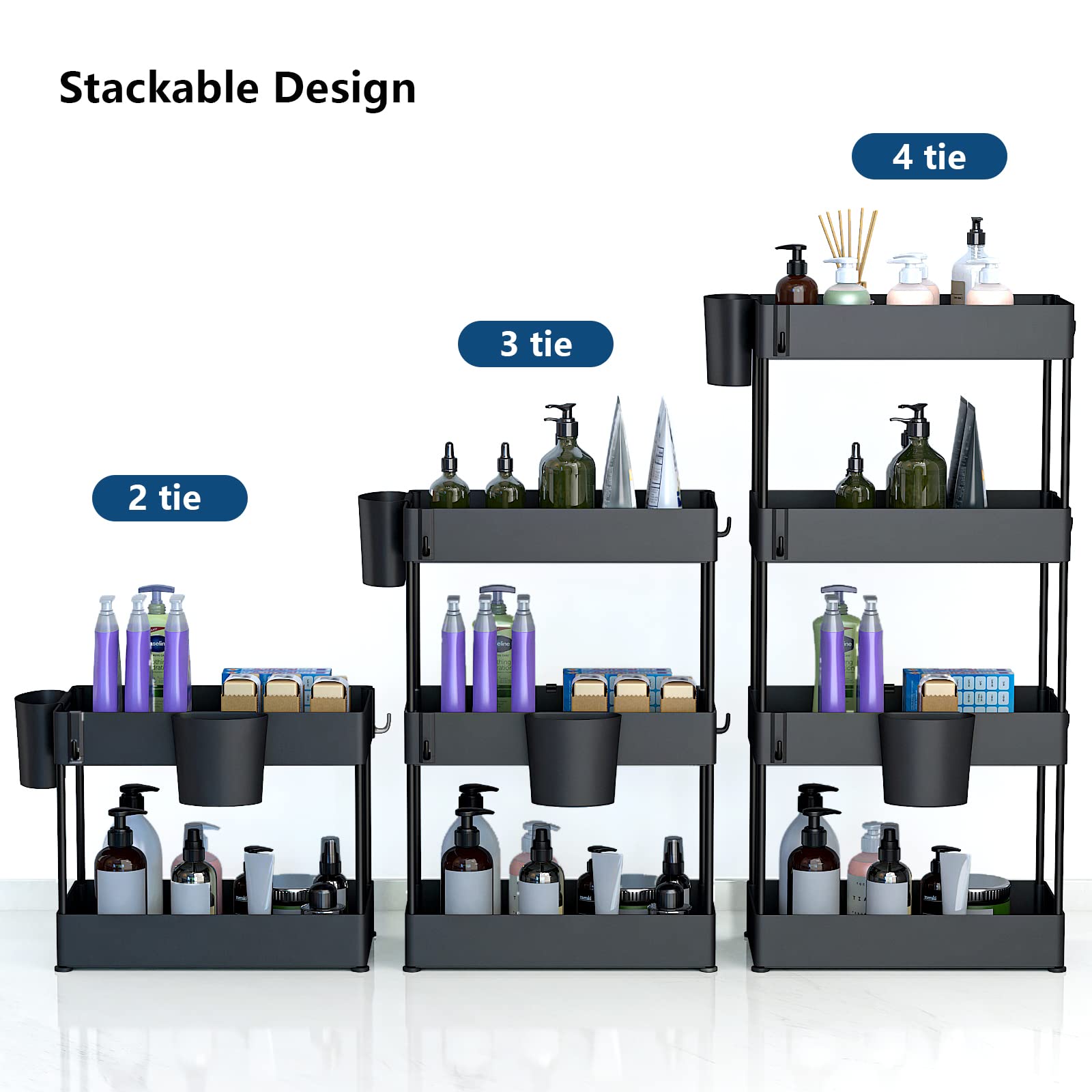 Buy 2 Pack Under Sink Organizers and Storage, 2Tier Under Bathroom
