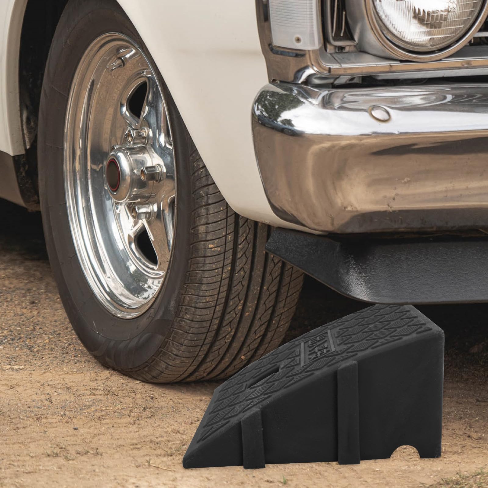iplusmile Rampa de Acceso para Vehículos y Motocicletas 2 Piezas en PP Negro, Antideslizante y Resistente para Sortear Escaleras y Diferentes Terrenos