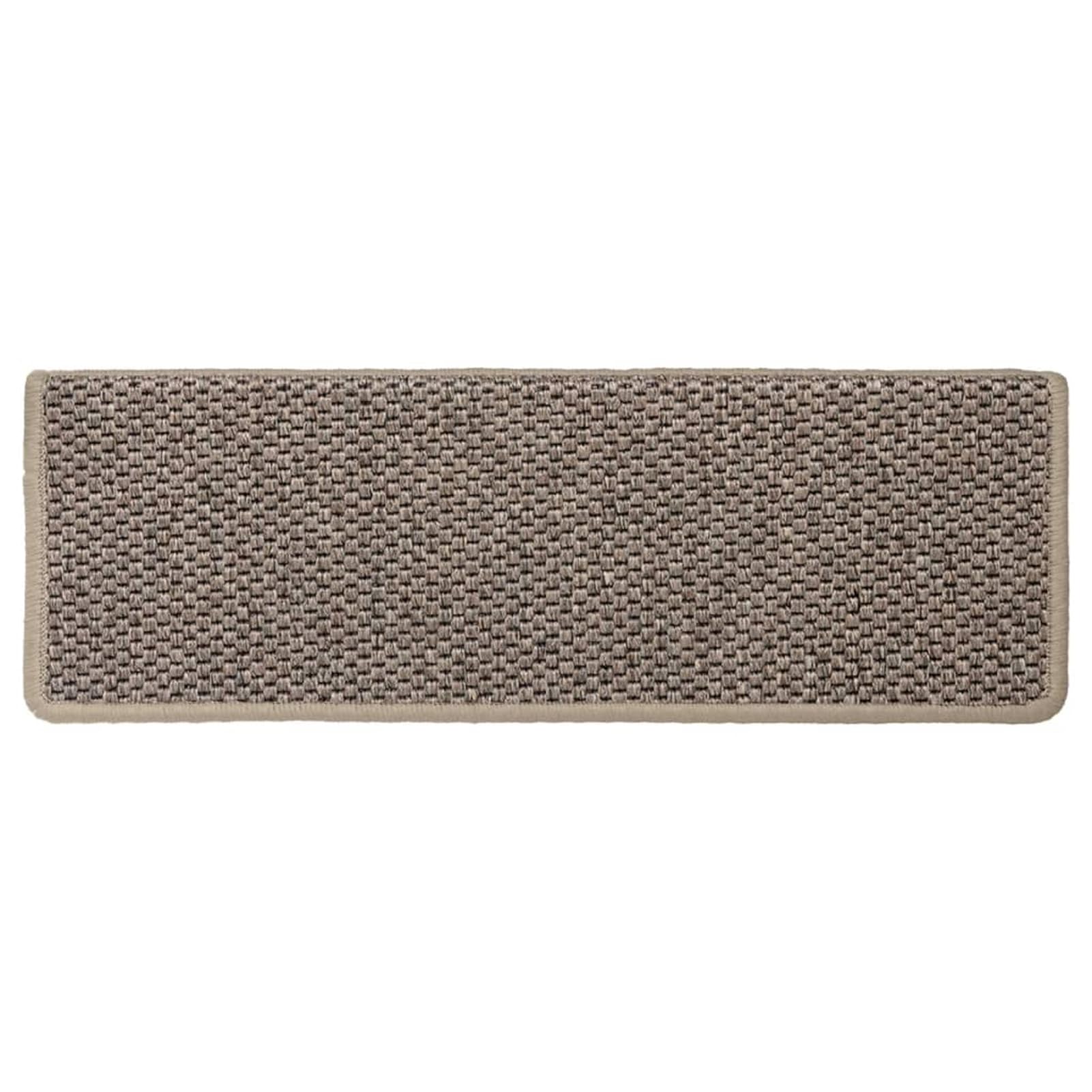 Lot de 15 tapis d'escalier autocollants antidérapants aspect sisal foncé 65 x 21 x 4 cm pour une installation sûre et facile, parfait pour la décoration de la maison