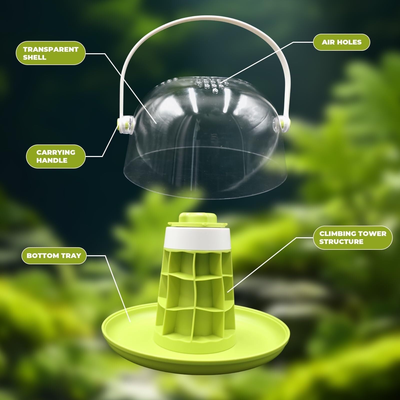 Pudełko Do Karmienia Zestaw Do Terrarium Dla Ślimaków Okrągłych, Plastikowa Podstawa, Wyjmowane Siedlisko Terrarium Dla Gadów