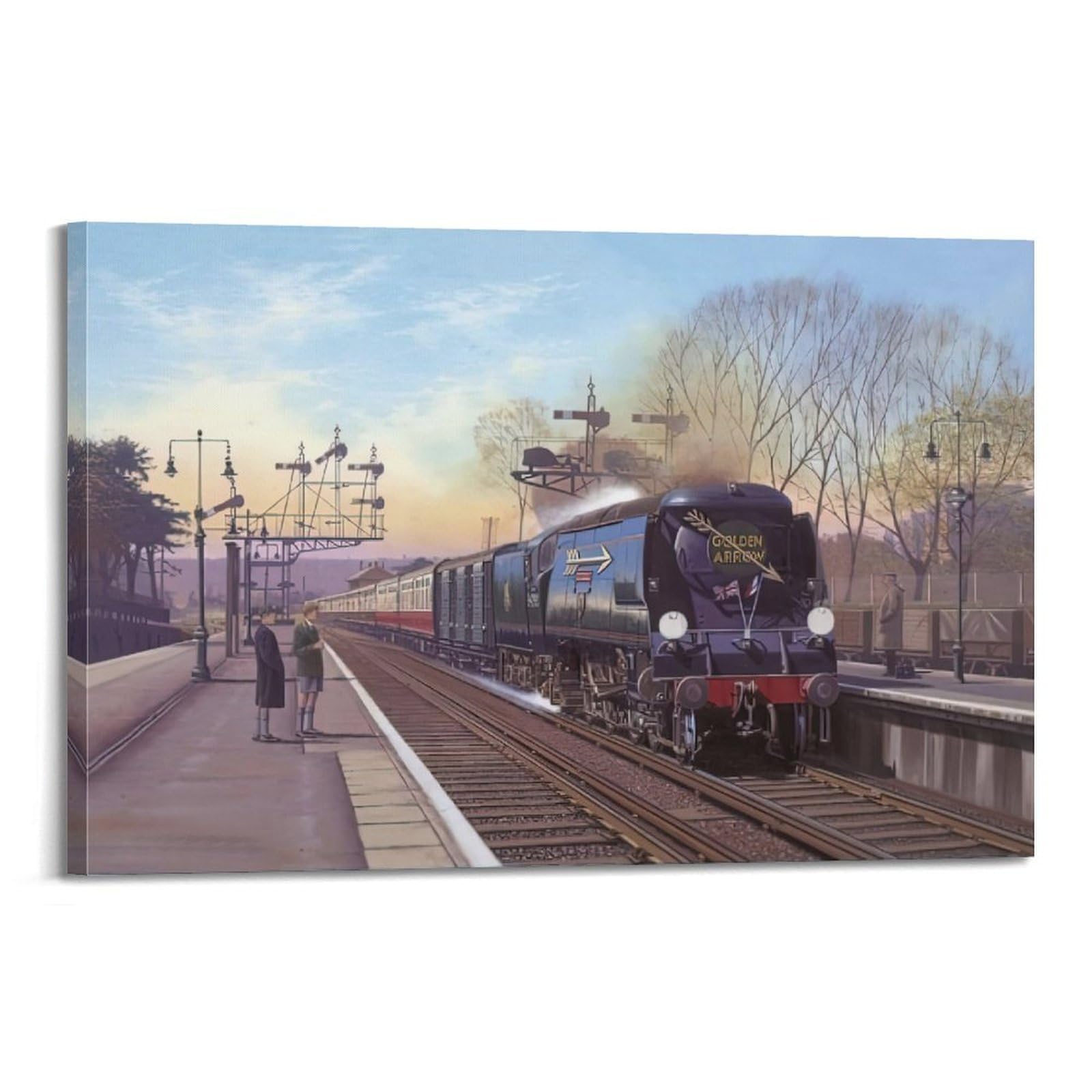 ZSZWHJ Vintage Transport Art Poster Steam Railway Train Poster Decorative Painting Canvas Wall Posters And Art Picture Print Modern Family Bedroom Decor Posters 20x30inch(50x75cm)