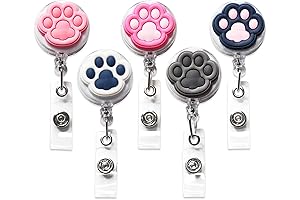 5 Count Cat Paw ID Badge Reel for Medical Professionals or Students
