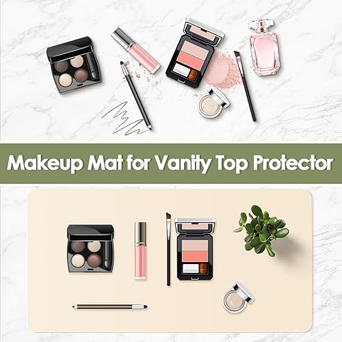 Miniatura 2 de TOHONFOO Tapete de maquillaje para tocador para proteger la parte superior del escritorio, tapete de tocador de doble cara, tapete de escritorio