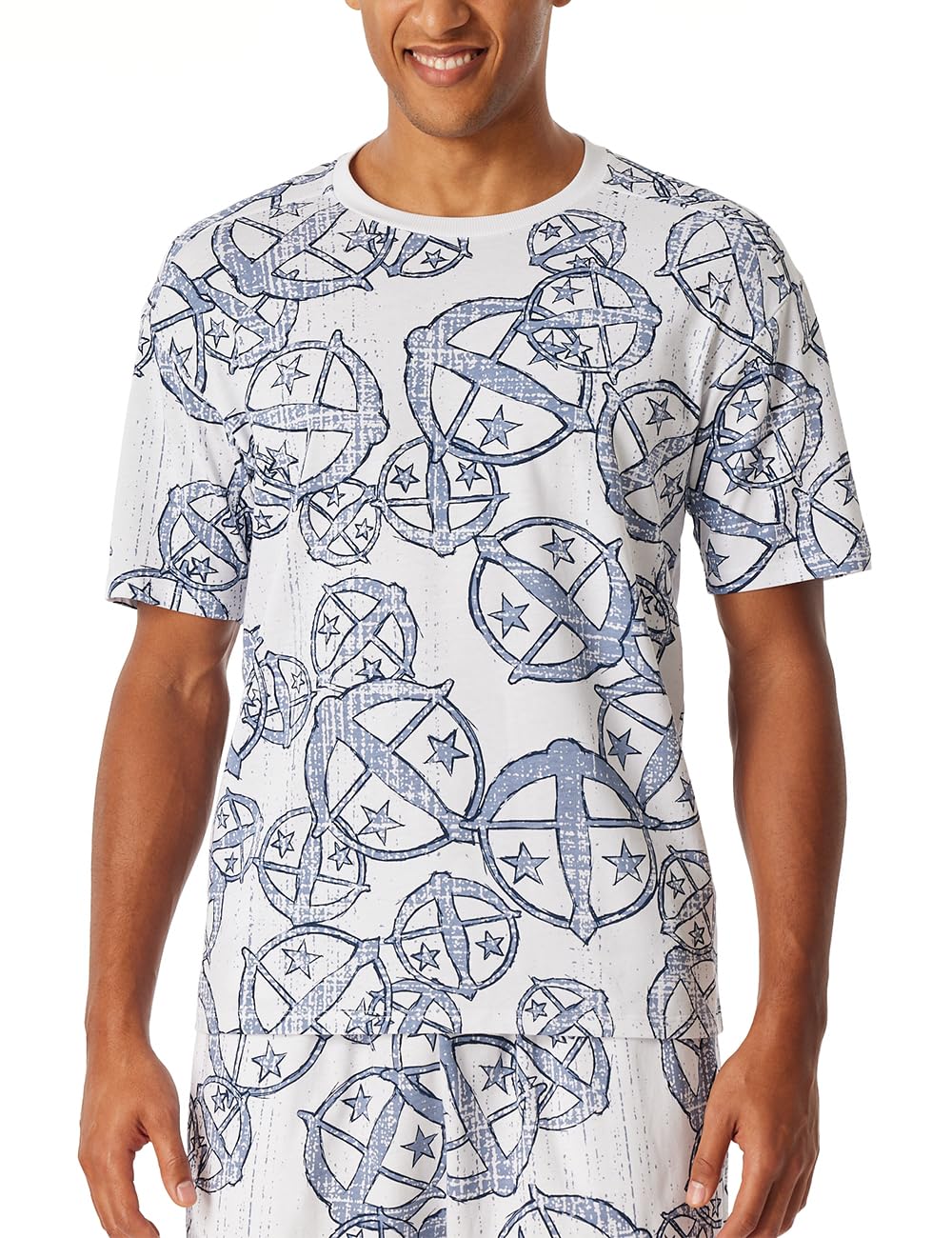 Schiesser Herren Schlafanzugoberteil T-Shirt Rundhals - 183224