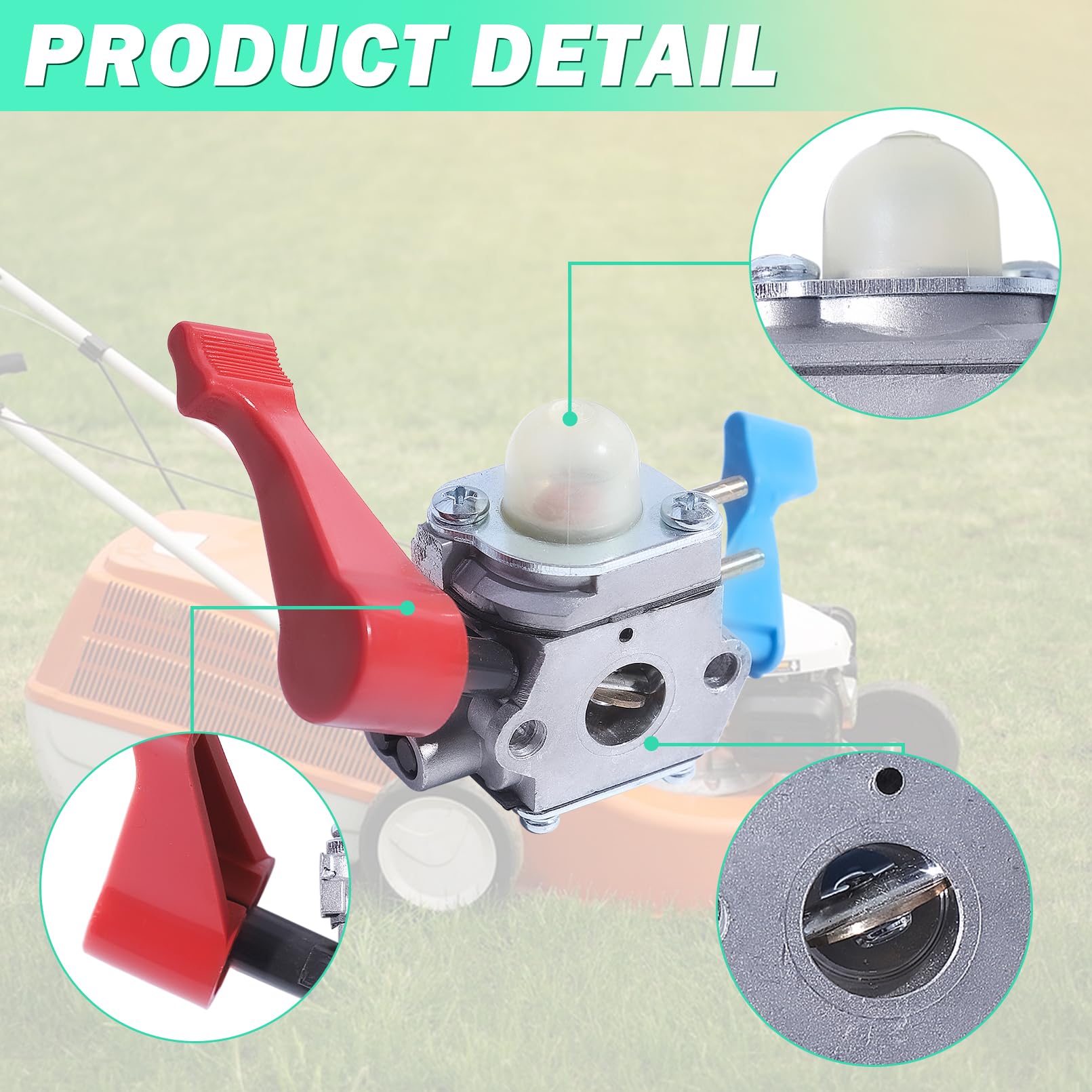 Adefol Carburatore bulbo di Primer per Poulan FL1500 FL1500LE 952711486 Artigiano Insieme a Strumento di Regolazione Linea del Filtro del Carburante dell'Aria Kit Gas Soffiatore per Foglie C1U-W12A
