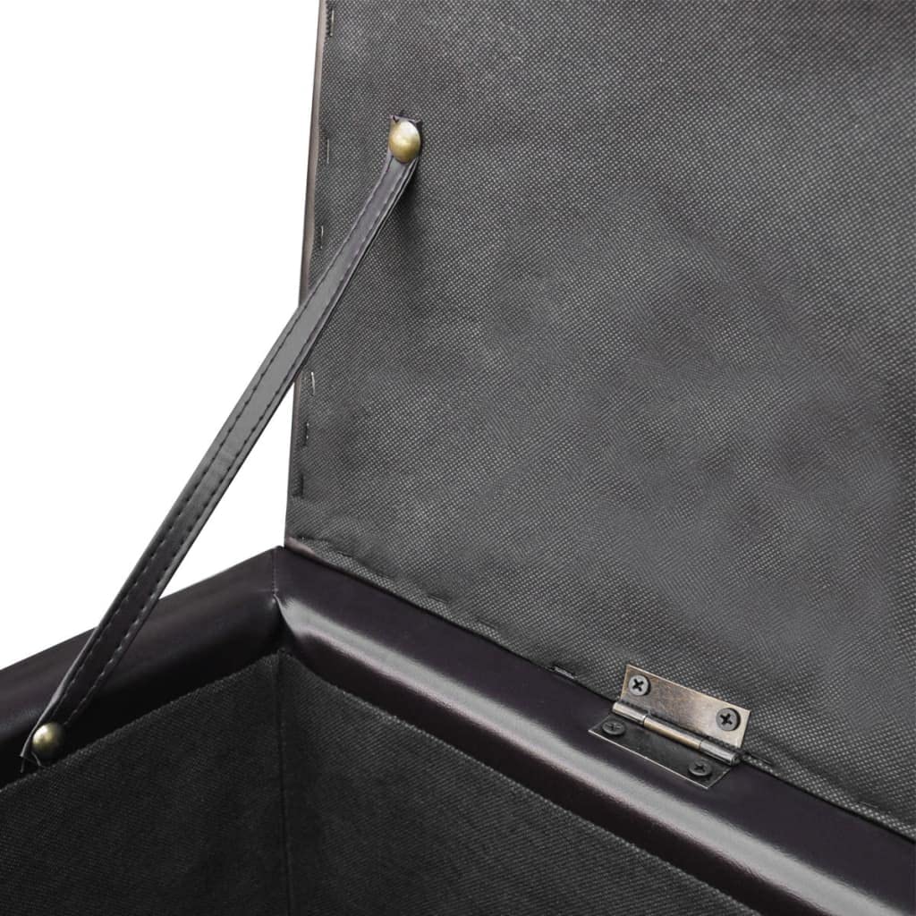 Baúl de madera con cojín de asiento, 116 x 39 x 44 cm, marrón, 100% PVC, taburete con espacio de almacenamiento, banco acolchado con baúl grande, aspecto vintage para pasillo, salón