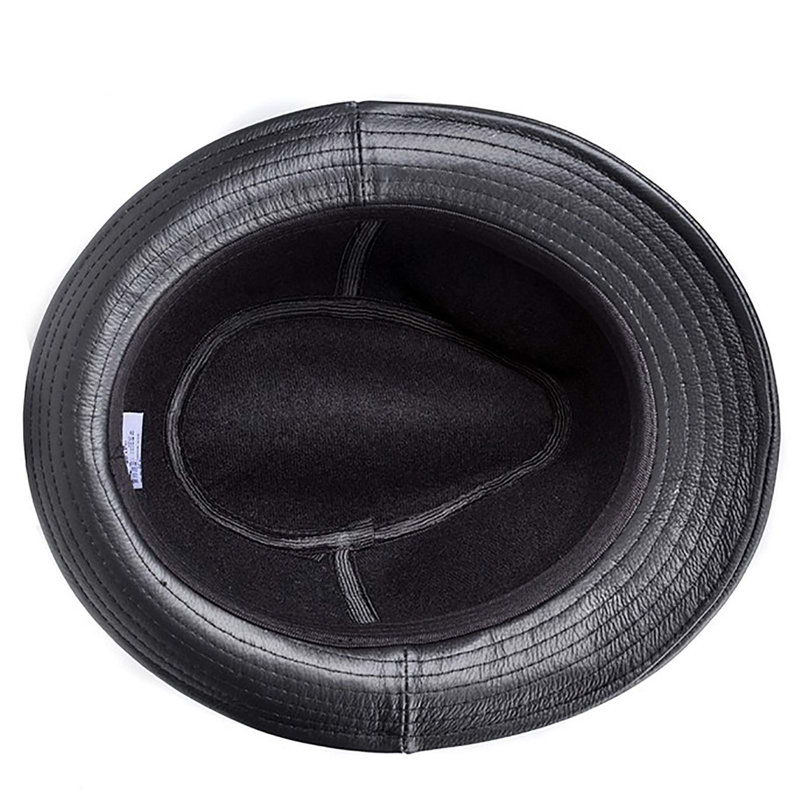 Sombreros de invierno, cuero para hombre Sombrero de jazz Gentleman Hats Cowhide Short Brim Cowboy Party Bowler Fedora Trilby Hat