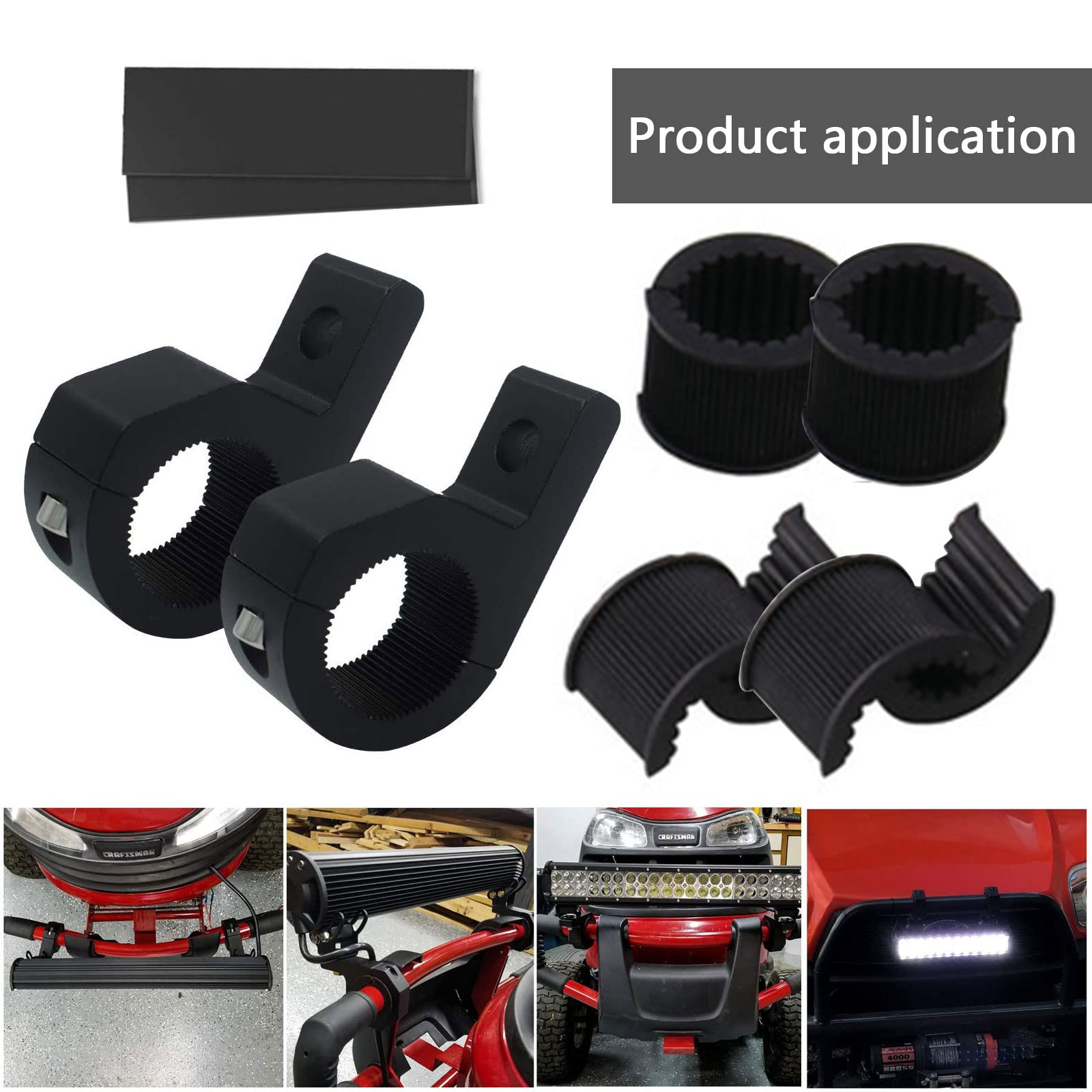 Kit De Supports Universels Pour Barre LED Moto Et Vélo - 2 Supports + Manchons Caoutchouc 19-32mm Pour ATV, UTV, Camion