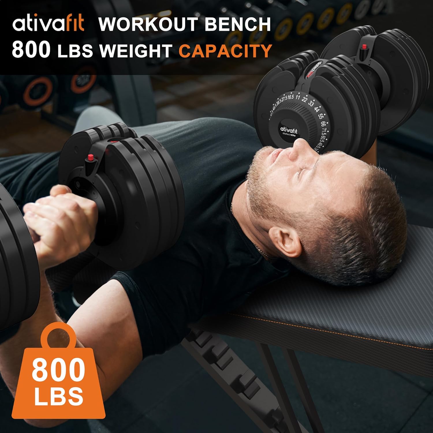 Ativafit Weight Bench Folding Strength Training Bench for Full Body Workout Incline Bench with Quick Folding& Fast Adjustment Decline Home Gym