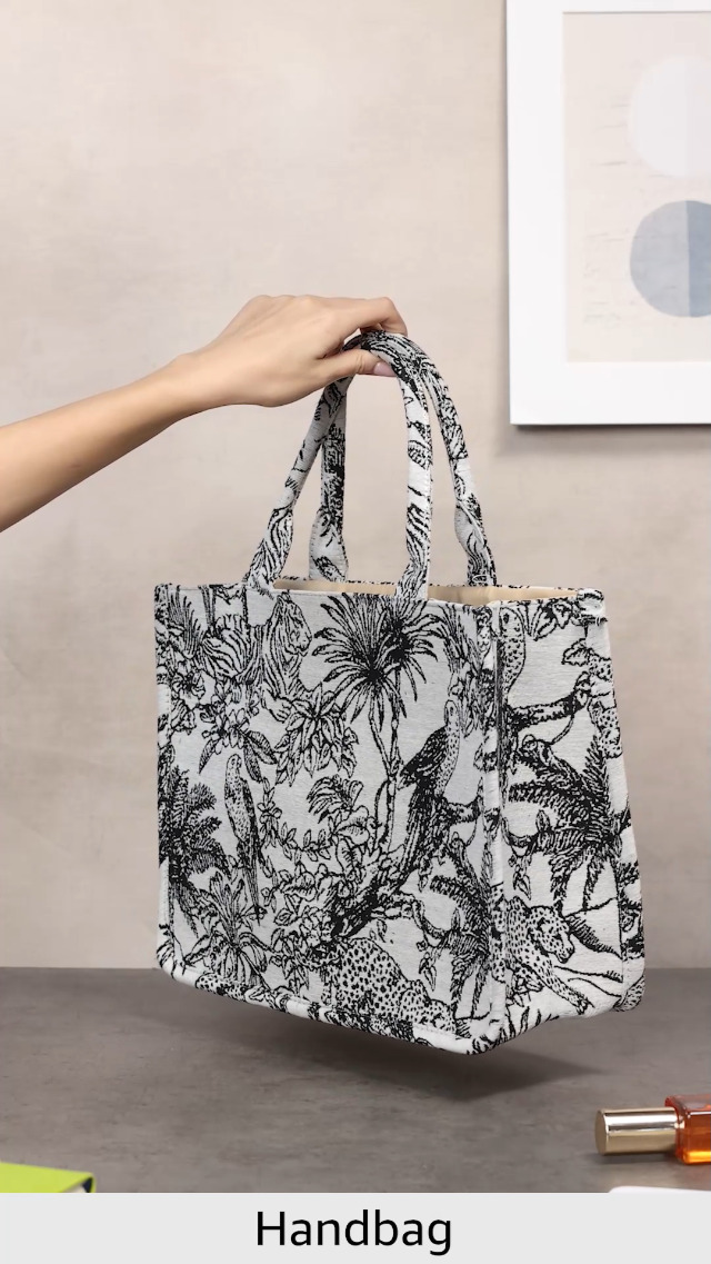 Bolso tote de gran capacidad con bordado de flores miniatura 7