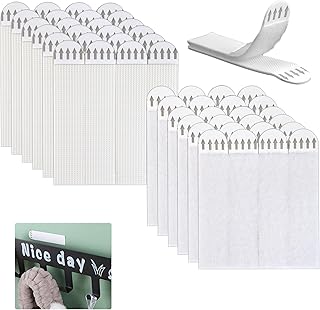 24 Pairs Large Velcro Picture Hanging Strip, Heavy Duty Adhesive Double Side Hook Loop Tape Photo Frame Canvas Hanger No Nails Stickers Damage Free Removable Hanging Strips for Posters Mirrors Wall