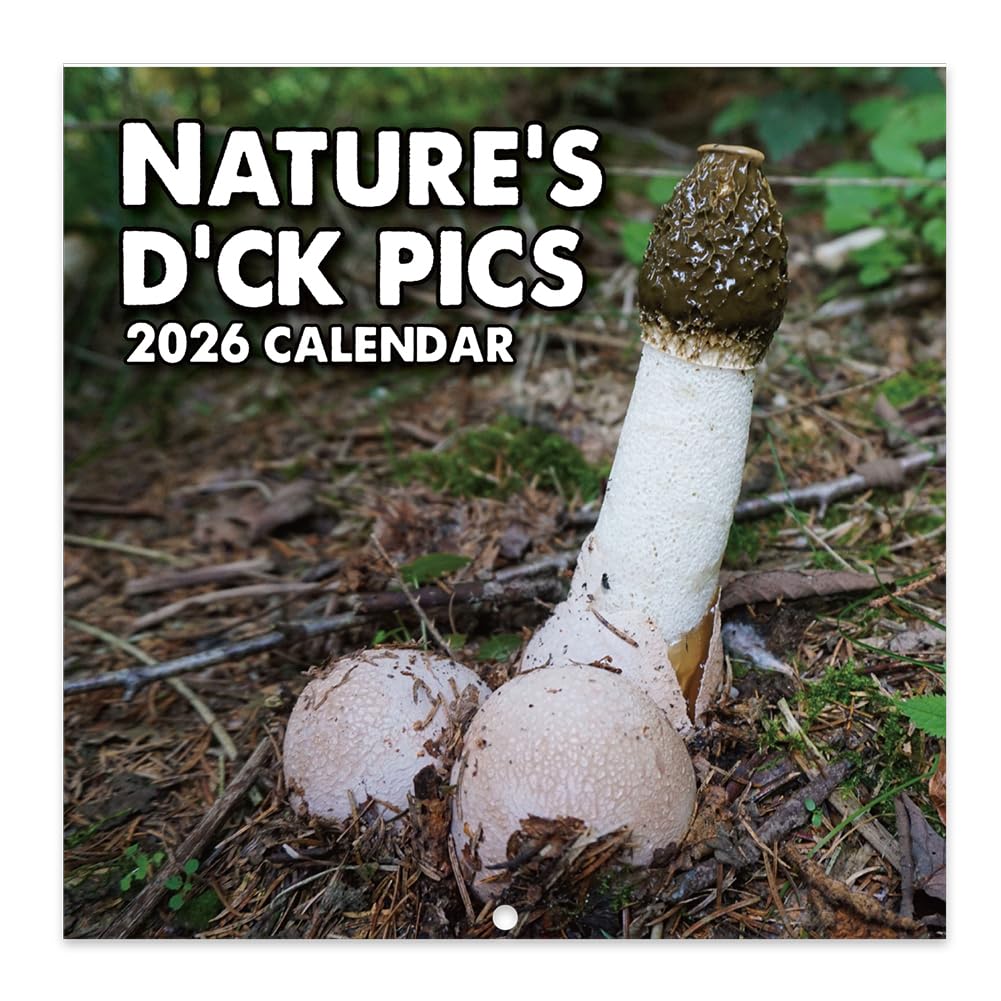 2026 Wall Calendar - Natures Dongs Calendar 2026, January 2026 - December 2026, 12" x 24" (Open), White Elephant Gifts, Hanging Hook, Block and Holidays - Funny Gag Gift D'ck Pics in Nature