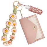 BIHRTC Boho Wristlet Keychain Wallet Lipstick Holder Handmade Wristband Bracelet